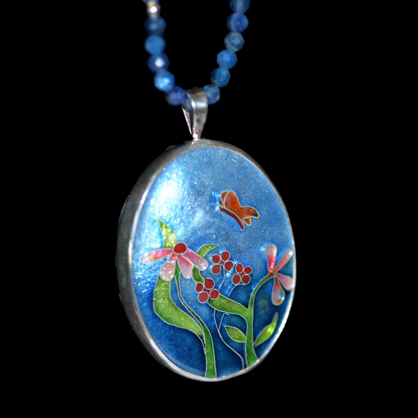 Flowered Kyanite Necklace