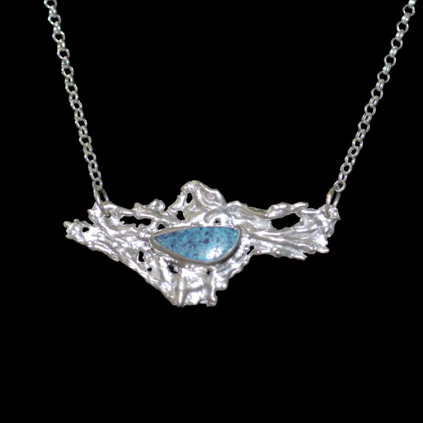 Cholla and Turquoise Torque Necklace