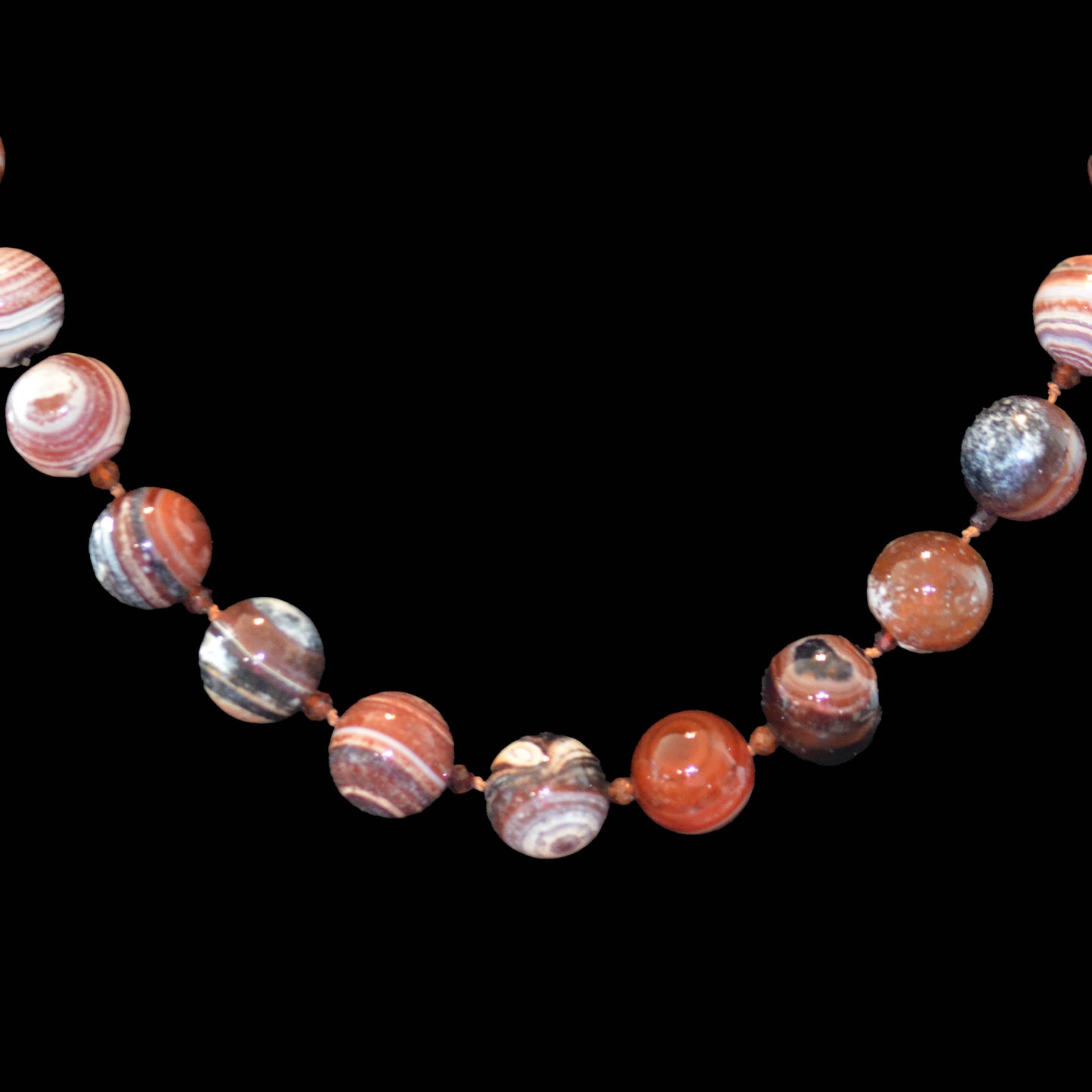 Agate Hand-knotted Beaded Necklace