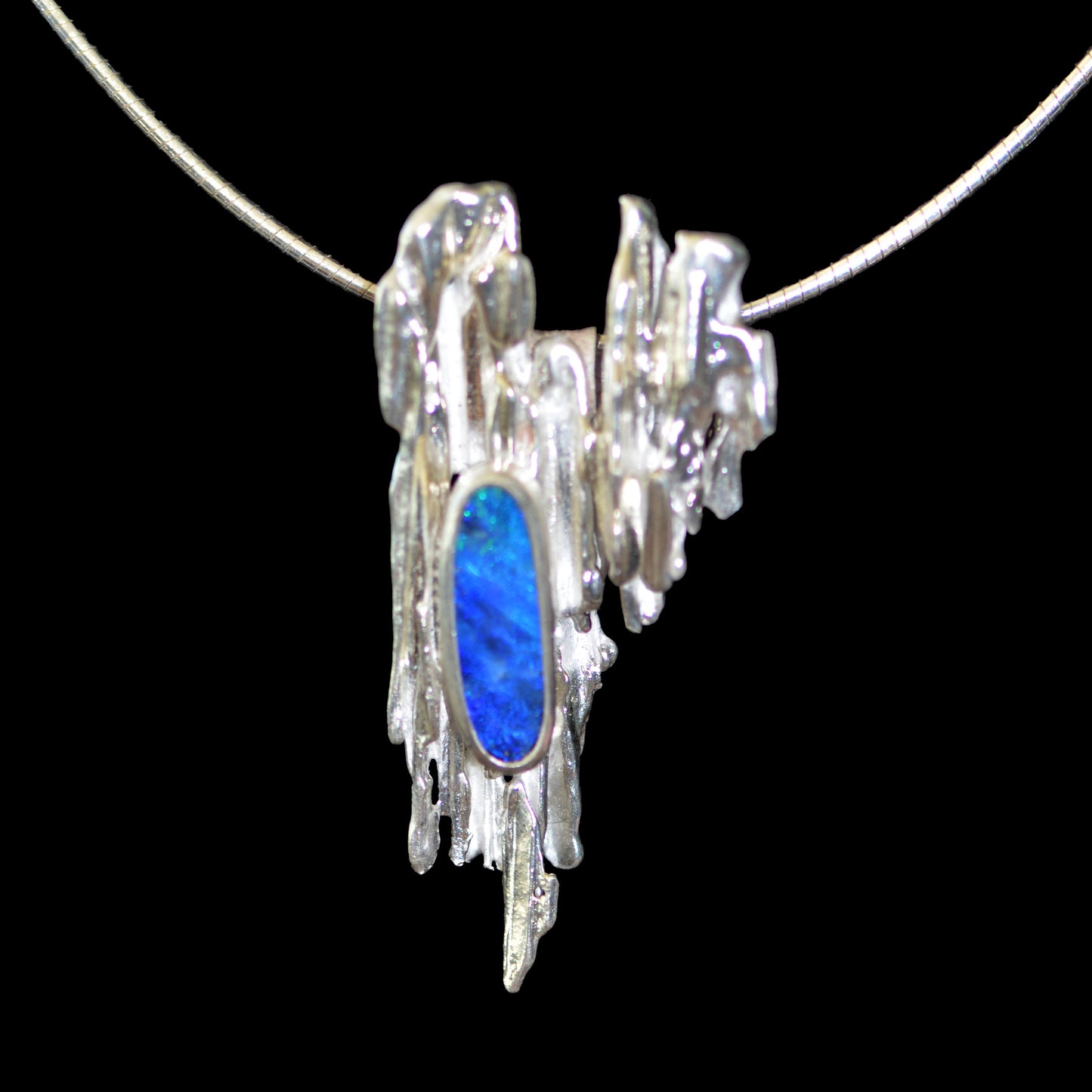 Boulder Opal and Broomsticks Necklace