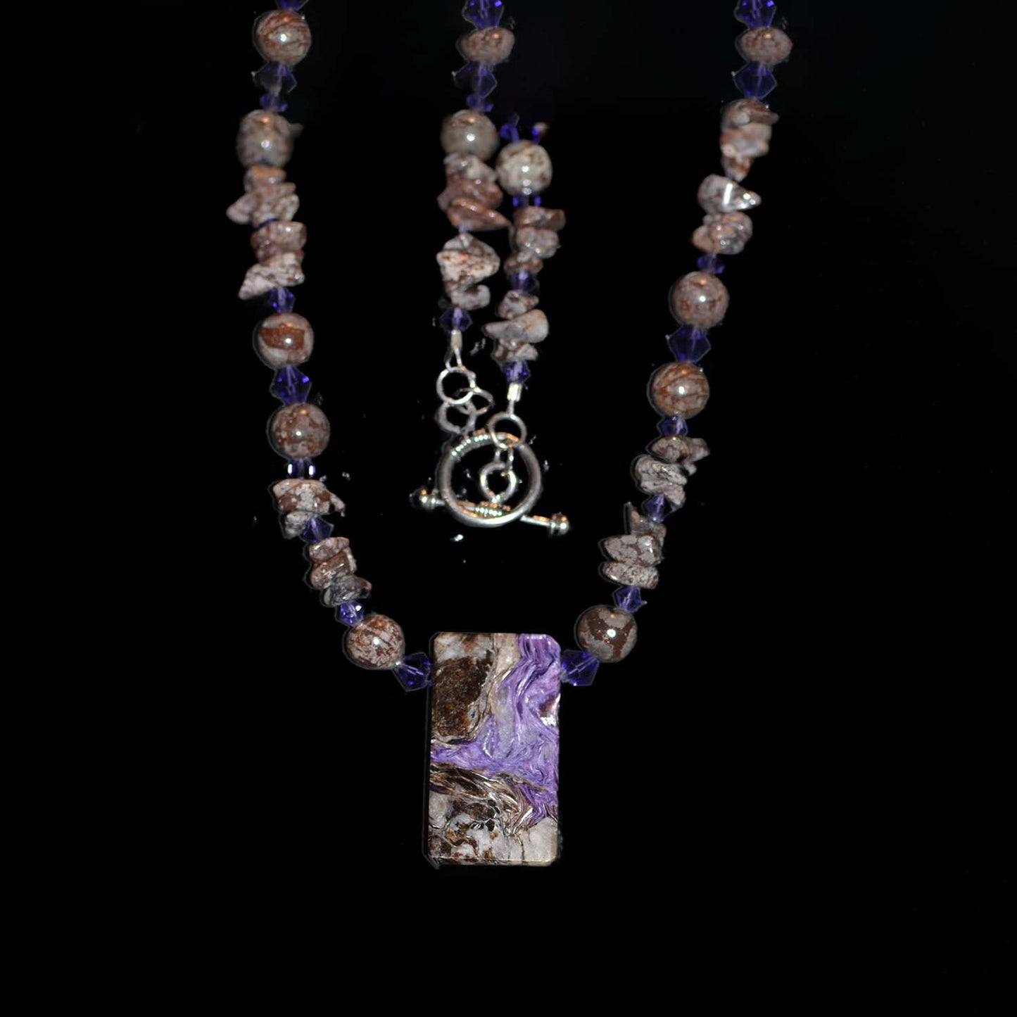 Charoite Necklace with Crystal