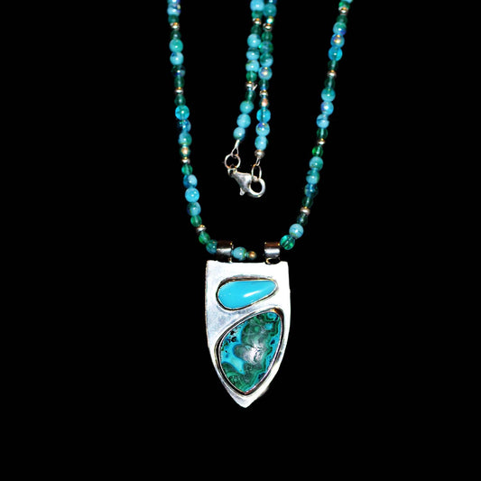 Chrysacolla and Sleeping Beauty Turquoise Necklace
