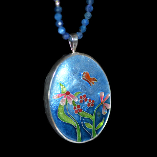 Flowered Kyanite Necklace