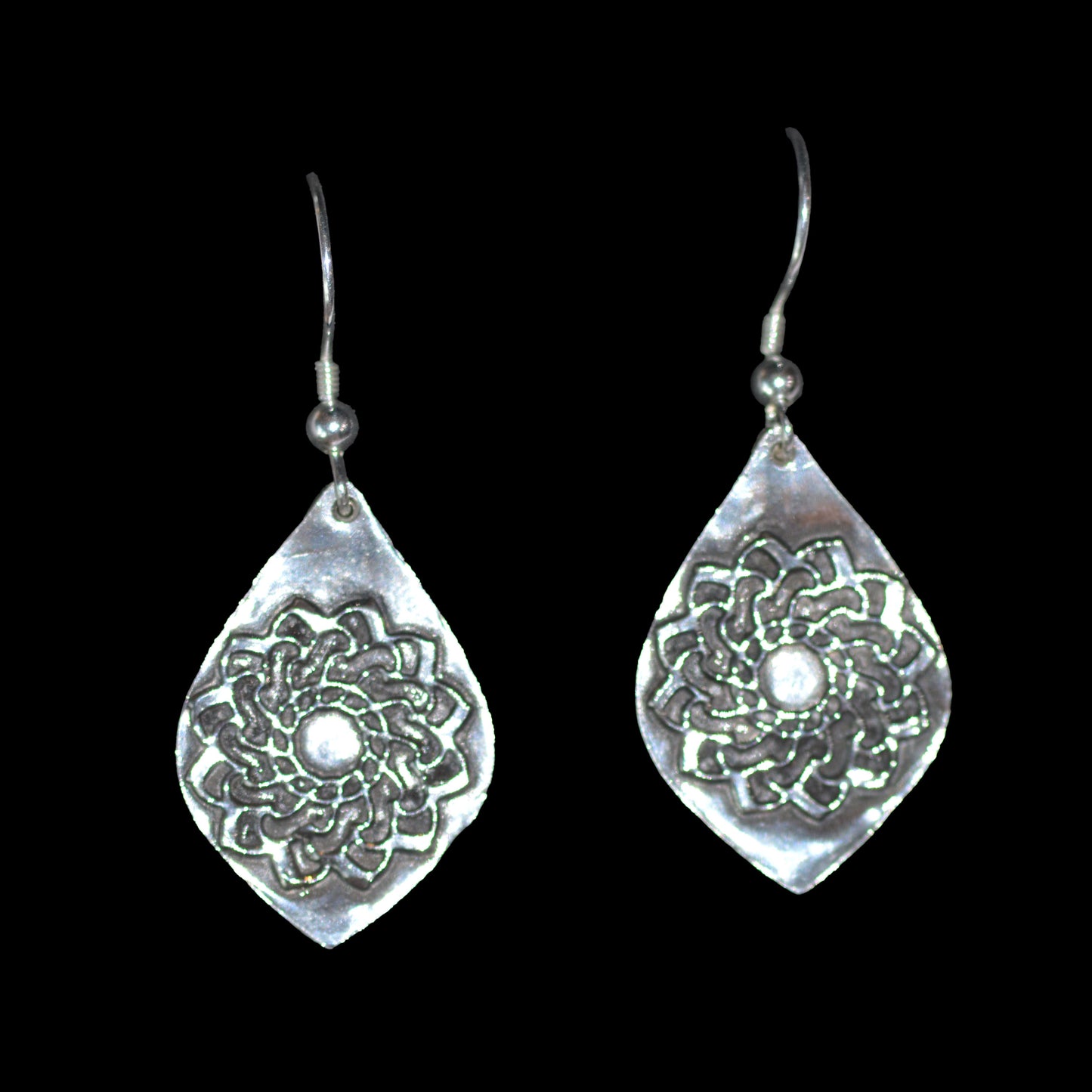 Mandala Earrings Fine Silver