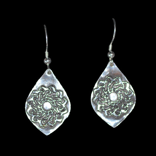 Mandala Earrings Fine Silver