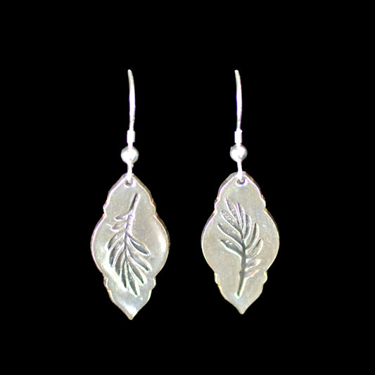 Fine Silver Leaf Earrings