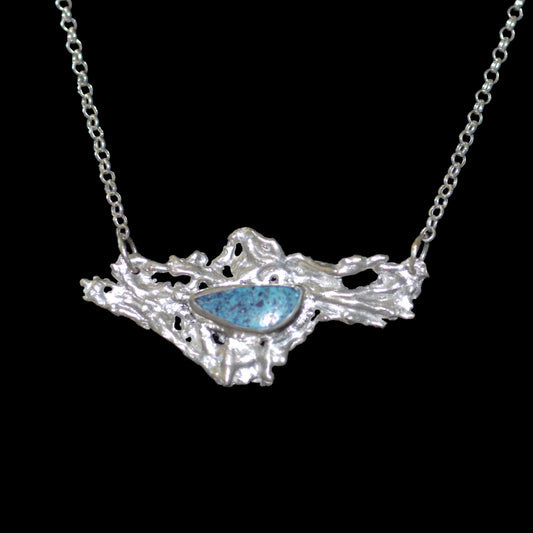 Cholla and Turquoise Torque Necklace