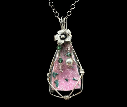 Cobalt Drusy and Flower