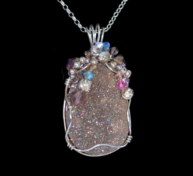 Pink Drusy Pendant