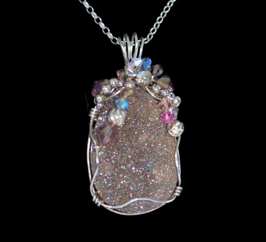Pink Drusy Pendant