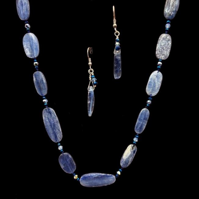 Kyanite and Crystal Necklace