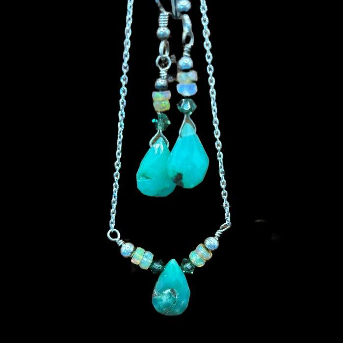 Chrysoprase and Ethiopian Opal Necklace